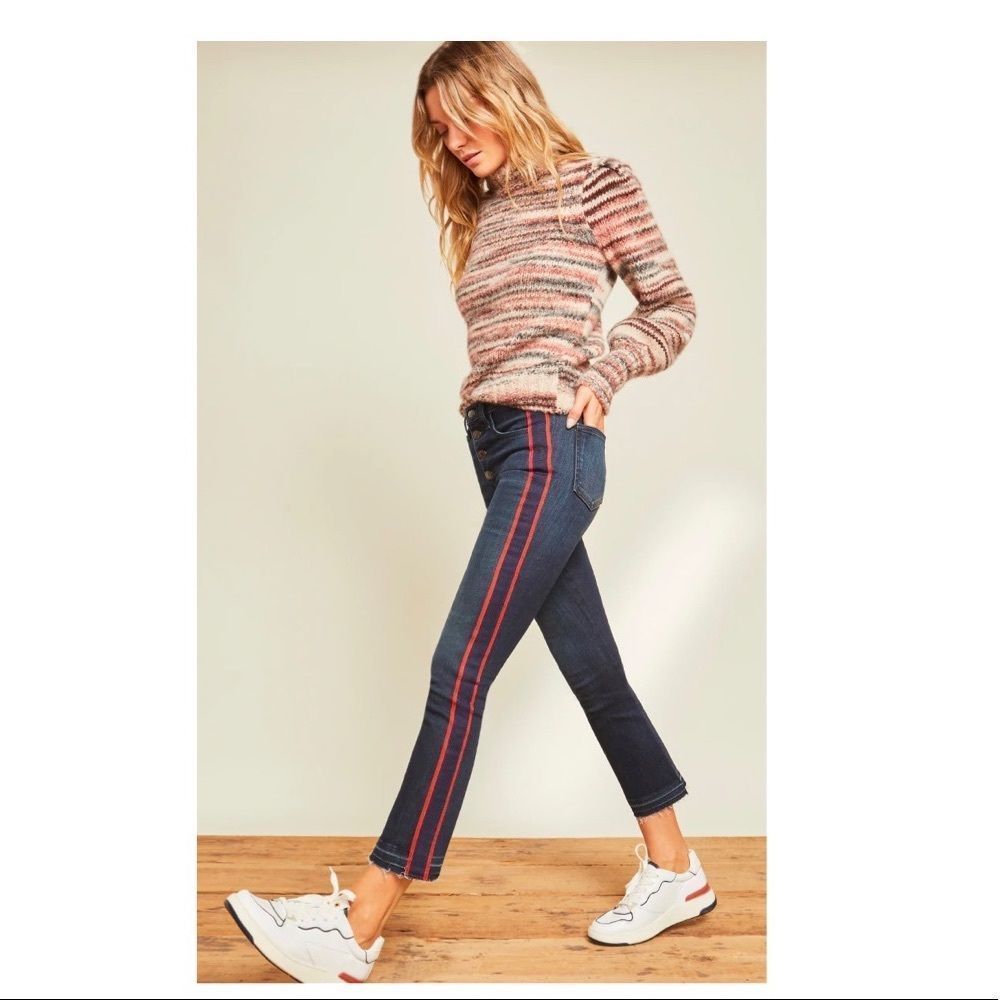 VERONICA BEARD Carolyn Tuxedo Stripe Baby Boot Crop Jeans BNWT